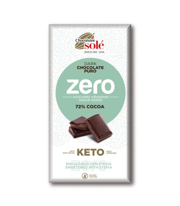 Chocolate Puro 72% Cacao Keto Zero 100g