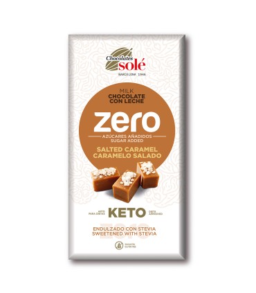 Milk Chocolate with Salted Caramel Keto Zero 100g