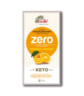 Xocolata Pura 72% Cacau amb Taronja Keto Zero 100g