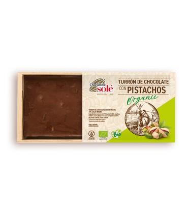 Chocolate Turrón with Pistachios 200g BIO