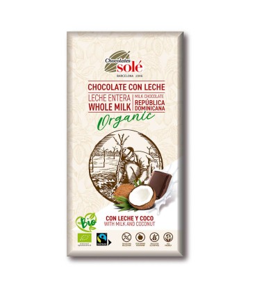 Chocolat au Lait à la Noix de Coco 100g BIO