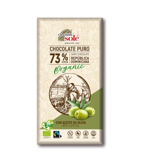 Xocolata Pura 73% Cacau amb Oli d'Oliva 100g BIO