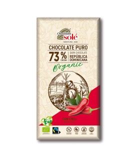Xocolata Pura 73% Cacau amb Xile 100g BIO